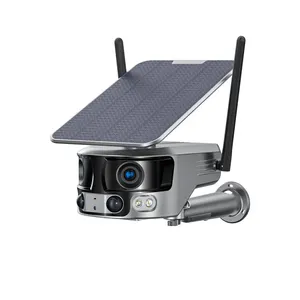 4G Sim Card 8MP WIFI Solar Powered Battery Camera Outdoor Wireless 4K dual Lens surveillance Camera
