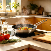 Poêle à frire antiadhésive de 20 cm pour la restauration, ustensile de cuisine professionnel en gros
