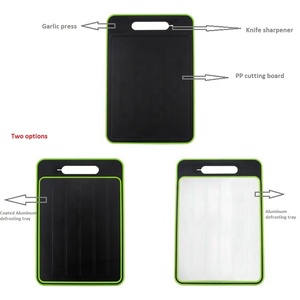 Tablero de corte de descongelación de doble cara, afilador de cuchillos, acero inoxidable, bloques de Metal de aluminio, plástico de cocina, 36,5x25 Cm - Product Image 6