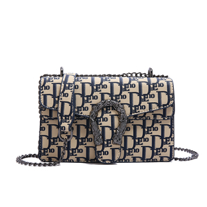 Bolso Cruzado de Estilo Vintage con Estampado Geométrico para Dama 2025, Correa de Cadena Única, Nueva Moda, Forro de PU, Portátil para la Temporada de Otoño - Product Image 1