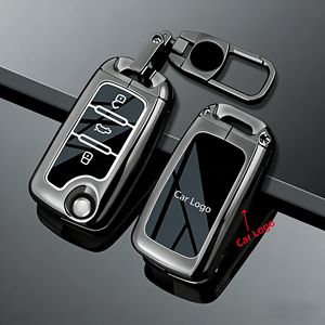 Protection de <span class=keywords><strong>clé</strong></span> de voiture en métal personnalisée de haute qualité pour VW Lavida Sagitar <span class=keywords><strong>Polo</strong></span>, ajustement précis, coque en alliage de zinc - Product Image 2