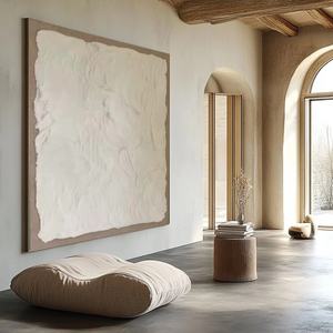 Peinture texturée contemporaine, art mural carré blanc abstrait minimaliste, décoration fantastique, art moderne sur toile pour la maison et la galerie - Product Image 6