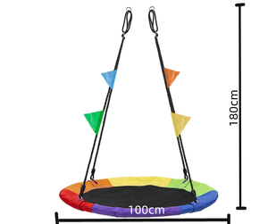 Unieke 40 ''Kleurrijke Buitenterras Kinderen <span class=keywords><strong>Nest</strong></span> Cirkelvormige Hangende Schommel Verstelbaar Voor Kinderen - Product Image 2