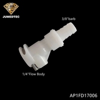 Raccord rapide pour tuyau d'air en ligne, tout en plastique, 1/4\", femelle, avec vannes d'arrêt, connecteur de circulation d'eau