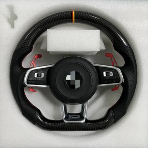 Volant en fibre de carbone pour <span class=keywords><strong>Volkswagen</strong></span> VW <span class=keywords><strong>Golf</strong></span> 7 MK7 7.5 GTI GTD <span class=keywords><strong>GTE</strong></span> R 2013-2020 Polo GTI Tiguan Passat - Product Image 3