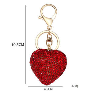 Llaveros y Mosquetones Promocionales de Navidad con Dijes de Corazón 3D de Metal y Tela, Personalizados y Adorables, con Pedrería Completa - Product Image 2