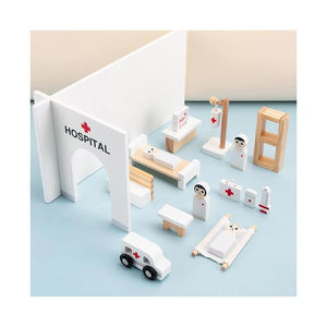 Ensemble de jouets en <span class=keywords><strong>bois</strong></span> pour enfants, simulation de jeu de rôle familial : ambulance, hôpital et kit de <span class=keywords><strong>docteur</strong></span> stéréo - Product Image 1