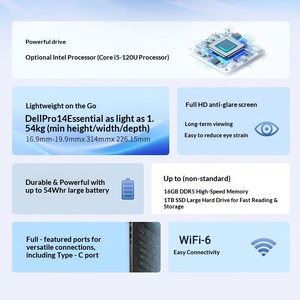 Los Más Vendidos, Portátiles Dell Pro14 Essential de 14 Pulgadas, Alto Rendimiento, Comerciales, para Oficina y Estudio, <span class=keywords><strong>Ultrabook</strong></span> Ultra7-255U 16G 512G - Product Image 6