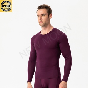 Custom White Gray Sports Running T-shirt Jogging Fitness Gym Tights Long Sleeve <b>Base</b> <b>Layer</b> Men's Sweatshirt - Product Image 3