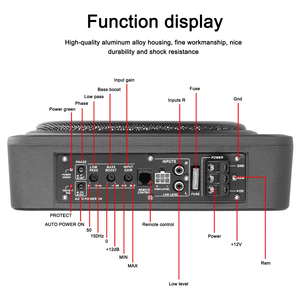 Caisson de Basses Actif Extra-Plat RC 10 Pouces 600W pour Installation Sous Siège, <span class=keywords><strong>Subwoofer</strong></span> Audio Voiture Haute Puissance Pure Basse pour Véhicules 12V et Camions - Product Image 5