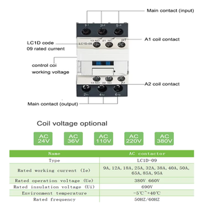 विक्रेता Lc1d12 श्रृंखला 12a चुंबकीय संअभिनेता एसी 3-चरण विद्युत संग्राहक 380v/660v मुख्य सर्किट रेटिंग - Product Image 2