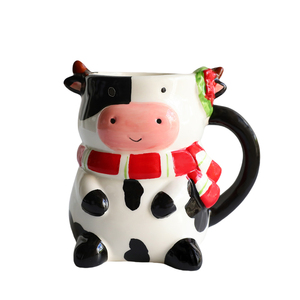 Meilleures ventes : Mugs en céramique 3D personnalisés, mignons et créatifs, en forme de vache, mugs à café en céramique personnalisés avec des animaux - Product Image 2
