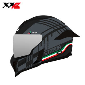 Casque de moto intégral NEUF avec grand spoiler, boucle à dégagement rapide, taille XXL, XXP KONG STRADA NERO GRAY DOT ABS, homologué DOT - Product Image 1