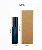 Lot de 10 flacons vaporisateurs de parfum en verre bleu foncé de 10 ml, carrés, rechargeables, à brume fine, pour voyage, avec boîte cadeau