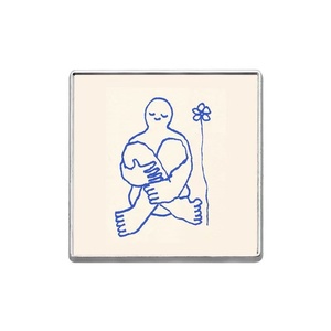 Spilla Decorativa Estetica con Figura Solitaria in Stile Schizzo Umano a Linea Blu Semplice, in Lega di Zinco con Finitura UV - Product Image 6