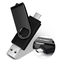 Flashdisk OTG 2 in 1 USB 256MB 512MB 1GB 2GB 4GB 128GB TYPE-C Logo Kustom Gratis Dapat Diputar Pendrive Kapasitas Asli Logo Kustom