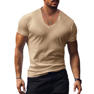 Camisetas deportivas de manga corta con cuello en V para hombre, camisetas de gimnasio, atléticas, a la moda, para entrenamiento y culturismo. - Product Image 5