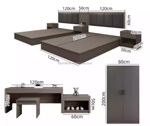 Standard Hotel Bedroom Furniture Sets Modern Single <b>Twin</b> <b>Bed</b> <b>Frame</b> With Headboard Nightstand Desk Wardrobe for Budget Hotel Room - Product Image 5