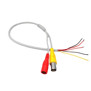 Nhà máy cung cấp PVC Áo khoác <span class=keywords><strong>CCTV</strong></span> an ninh máy ảnh cáp với <span class=keywords><strong>BNC</strong></span> DC nối không thấm nước video điện Pigtail cho xe ô tô - Product Image 2