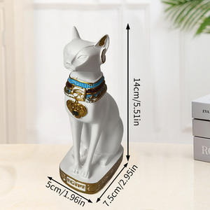 Luxe mignon dessin animé blanc <span class=keywords><strong>chat</strong></span> <span class=keywords><strong>noir</strong></span> ornements de noël articles chanceux <span class=keywords><strong>chat</strong></span> Statues résine artisanat pour cadeaux chambre décoration de la maison en vrac - Product Image 4