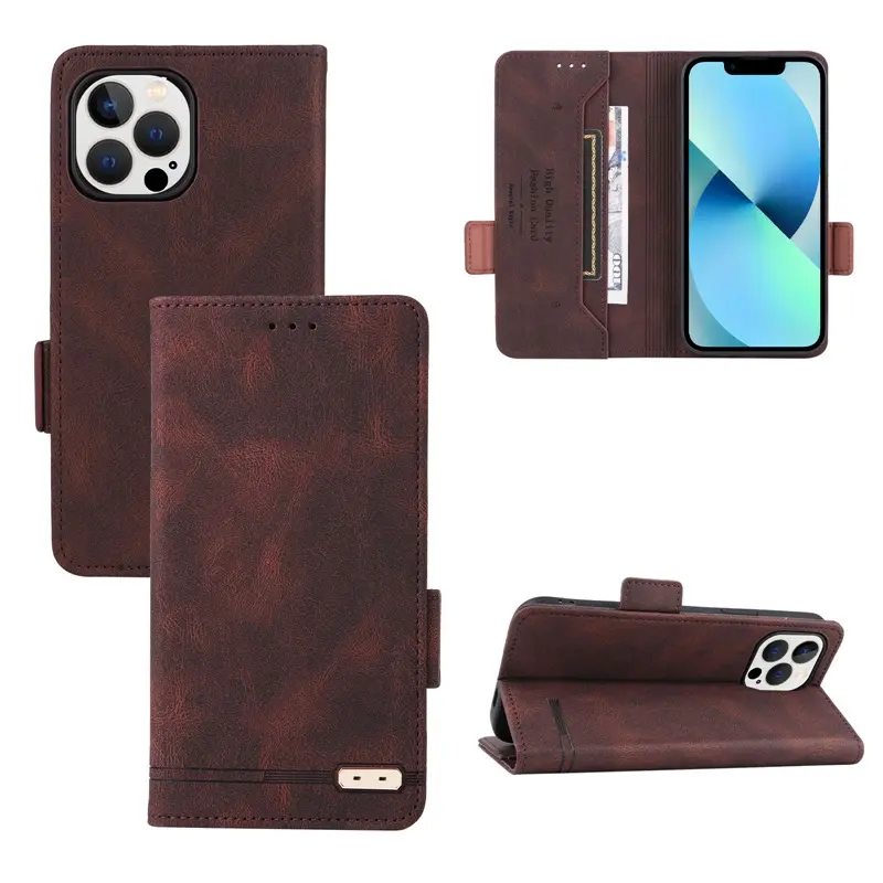 Business Flip Wallet Telefonhülle für iPhone 16 15 14 13 12 Kartenfach PU Leder Telefonhülle für iPhone für Samsung S23 S24