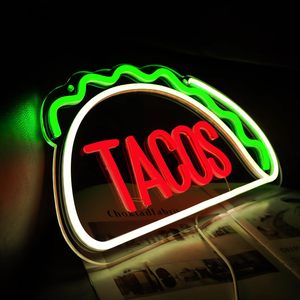 Enseigne néon LED Tacos pour décoration murale, idéale pour restaurant mexicain, bar, enseigne lumineuse en acrylique pour restaurant, restauration rapide, vitrine de magasin - Product Image 2