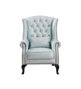 Cloué bras en <span class=keywords><strong>cuir</strong></span> pu wingback déclaration chaise antique <span class=keywords><strong>vert</strong></span> <span class=keywords><strong>vintage</strong></span> en <span class=keywords><strong>cuir</strong></span> bouton tufté canapé <span class=keywords><strong>fauteuil</strong></span> - Product Image 3