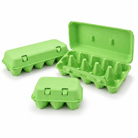 Boîte d'emballage en carton de pulpe verte personnalisée en gros, 6, 10, 15 trous, antichoc, de qualité alimentaire, pour œufs, avec logo