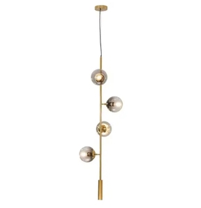 Lampe à suspension boule de verre moderne couleur cuivre chevet salle à manger bar fer doré lustre suspendu - Product Image 1