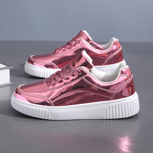 Nouvelles baskets plates tendance pour femmes, style skateboard, or et argent, pour athlètes, course à pied, fitness, pour femmes et jeunes filles - Product Image 4
