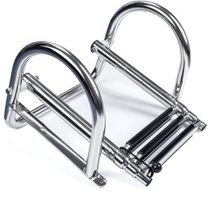 Échelle de bateau en acier inoxydable à 4 marches rétractable avec poignées en arche pour l'accès aux yachts et aux bateaux rapides - Product Image 3