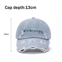 Logo brodé sur mesure Casquette de baseball rétro décontractée pour papa en denim bleu Hip Hop avec personnalité en coton pour la vente en gros