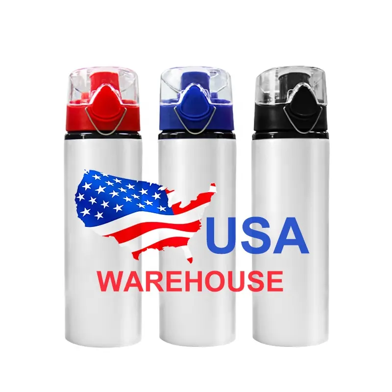 USA Warehouse Stocked 750ml Aluminum Sublimation Water Bottle Personalized Sublimation Blanks Metal Aluminum Water Bottles