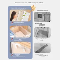 Boîte de rangement pliable moderne en PVC transparent et écologique pour vêtements, pantalons, sous-vêtements, chaussettes – Technologie d'injection