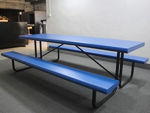 <span class=keywords><strong>Table</strong></span> de pique-nique rouge en acier massif pour jardin extérieur, terrasse, parc, avec <span class=keywords><strong>coussin</strong></span> - Product Image 6