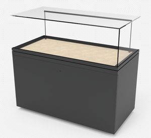 Lastronics HT-018 Vitrine sur pied <span class=keywords><strong>moderne</strong></span> en verre/aluminium gris foncé, personnalisable, écologique et légère pour exposition <span class=keywords><strong>d</strong></span>'<span class=keywords><strong>art</strong></span> muséale - Product Image 3
