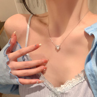 Accessoires de mode, collier en alliage romantique avec pendentif en forme de nœud, imitation perle, bijoux classiques pour femmes