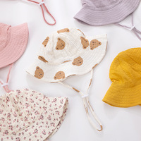 Sombrero de Bebé de Algodón Transpirable, Doble Capa, Protección Solar, Gorra de Verano para Bebés, Diseño con Botón Ajustable, Sombrero para Pesca y Viajes