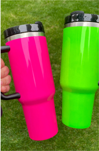 Nouveau Gobelet de Voyage d'Extérieur Populaire pour Sublimation, Vierge, Effet Néon, 40Oz 30Oz, Couleurs Vives Fluorescentes Vert Rouge Rose Vif - Product Image 3