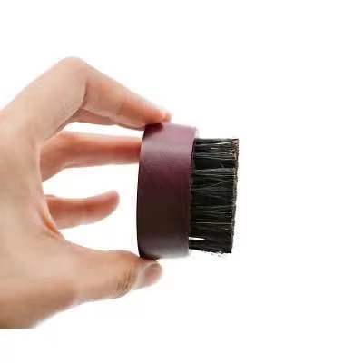 Новая простая портативная Мужская щетка для бороды, щетина грецкого ореха, Стайлинг, очистка, уход, круглая щетка