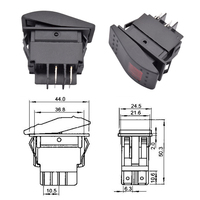 Interrupteur à bascule LED étanche éclairé 4 broches DPST marche-arrêt en forme de bateau, interrupteur de yacht 12V 220V pour marine et automobile