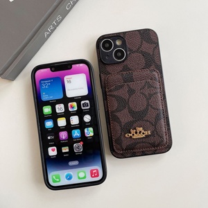 Custodia per telefono in pelle di marca di lusso alla moda con borsa per iPhone 11 12 13 14 15 16 Promax 12/13 Mini Xsmax Anti-Drop cover posteriori - Product Image 3