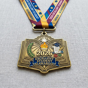 <span class=keywords><strong>เหรียญ</strong></span><span class=keywords><strong>รางวัล</strong></span>เปล่าแบบกำหนดเองขายส่งของ Sojagy พร้อมริบบิ้นสำหรับมอบรางวัลนักเรียนและใบรับรองเกียรติบัตรเกี่ยวกับความสำเร็จทางการศึกษา - Product Image 4