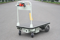 Chariot de plate-forme de Hnad de batterie de puissance de quatre roues chariot à plate-forme électrique de 400kg avec la poignée