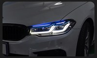 Faro LED G38 G30 para BMW 525Li 530Li 2018-2022, Estilo Láser, Reemplazo de Iluminación Delantera con Detalles Azules y DRL