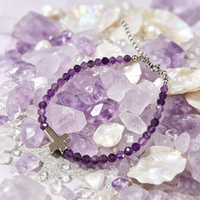 Bracelets faits à la main ajustables en cristal artificiel violet, bracelets de mode au design original, bracelets et joncs tendance pour cadeau