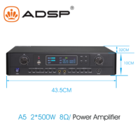 Écho stéréo numérique professionnel mixant KTV karaoké amplificateur Audio 2*500W puissance système de son en métal pour les Performances de fêtes