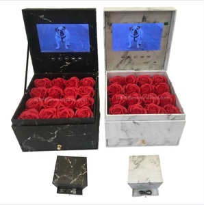 Roses préservées dans un tiroir, boîte vidéo pour la fête des mères, boîte-cadeau vidéo Lcd, lecteur vidéo 7 pouces, boîte vidéo en marbre avec Roses - Product Image 3