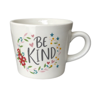Tasse à café conique en céramique imprimée motif feuille verte et guirlande florale, avec logo personnalisé, en grès, cadeau personnalisé
