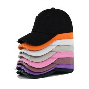 High Quality 100% Cotton Vintage Baseball Cap Custom logo Mens Distressed Ripped Baseball <b>Hats</b> - Product Image 3